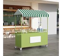 Carrello mobile dell'esposizione dell'alimento con il baldacchino, supporto portatile del venditore della via per il mercato e gli eventi