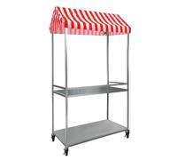 Carrello mobile di distributore del gelato con il baldacchino e le ruote a strisce per gli eventi dell'alimento di mercato