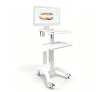 Carrello mobile for dentisti e bellezza con supporto for monitor | Workstation for computer mobile con supporto for PC host, ruote bloccabili, gestione cavi