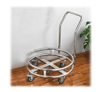 Carrello mobile in acciaio inox con ruote per riporre pentole, per spostare vasi di fiori rotondi, per mense e ristoranti, per spostare secchi del latte e pentole per zuppe (colore: argento2, dimens