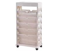 Carrello mobile per libreria, 6 ripiani, per ufficio, dormitorio e classe, libreria mobile con ruote