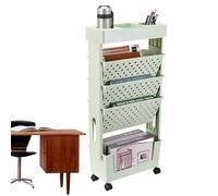 Carrello mobile per libreria, scaffale girevole a 5 strati, per sale studio e salotti, carrello per libri con ruote, carrello per libri a rotelle