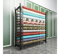 Carrello Mobile Per Rotoli Di Vinile Supporto Commerciale In Acciaio Resistente Con Asta Regolabile E Ruote Con Freno, Per Rotoli Di Pelle, Pellicole Per Vetri E Tappeti Da Parete(18 rods,Wide-140cm)