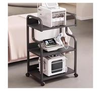 Carrello mobile per salone di bellezza con ruote, supporto per estetista, per trattamenti viso, tatuaggi e articoli essenziali per spa, carrello per salone di utilità (nero)