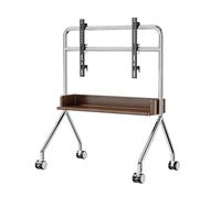 Carrello mobile per TV con ripiano portaoggetti e ripiano in legno per accessori per cavalletto artistico LCD Display Stand