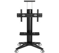 Carrello mobile per TV con ruote, supporto girevole per TV al plasma LED LCD OLED da 32" a 70", supporto universale su telaio in acciaio resistente (nero)