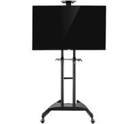 Carrello mobile per TV con supporto regolabile e 2 ripiani, carrello TV aggiornato su ruote per un facile movimento e stabilità, contiene la maggior parte delle dimensioni TV a schermo piatto