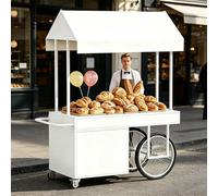 Carrello mobile per venditori di cibo da strada con cassetto e grande scatola di immagazzinaggio, supporto per distributori di snack per bancarelle del mercato degli agricoltori, parco, uso