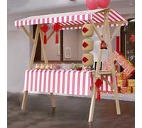 Carrello Mobile Pieghevole Per Il Cibo Stradale Su Ruote, Carrello Push Del Cibo Del Fornitore Di Legno Per La Vendita Aziendale Di Giocattolo / Hot Dog, Stand Portatile Del Mercato All'aperto