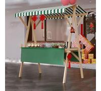 Carrello Mobile Pieghevole Per Il Cibo Stradale Su Ruote, Carrello Push Del Cibo Del Fornitore Di Legno Per La Vendita Aziendale Di Giocattolo / Hot Dog, Stand Portatile Del Mercato All'aperto