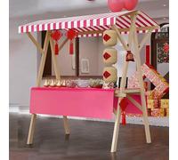 Carrello Mobile Pieghevole Per Il Cibo Stradale Su Ruote, Carrello Push Del Cibo Del Fornitore Di Legno Per La Vendita Aziendale Di Giocattolo / Hot Dog, Stand Portatile Del Mercato All'aperto