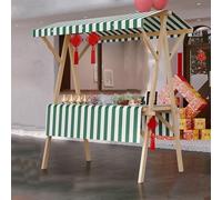 Carrello Mobile Pieghevole Per Il Cibo Stradale Su Ruote, Carrello Push Del Cibo Del Fornitore Di Legno Per La Vendita Aziendale Di Giocattolo / Hot Dog, Stand Portatile Del Mercato All'aperto