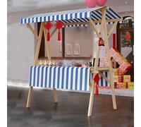 Carrello Mobile Pieghevole Per Il Cibo Stradale Su Ruote, Carrello Push Del Cibo Del Fornitore Di Legno Per La Vendita Aziendale Di Giocattolo / Hot Dog, Stand Portatile Del Mercato All'aperto