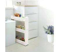 Carrello mobile ultrasottile a tre/quattro ripiani, organizer per ripiani mobili per cucina, bagno, lavanderia, ufficio, plastica, bianco, larghezza 12 cm Carrello da cucina stretto - Carrello da cuci