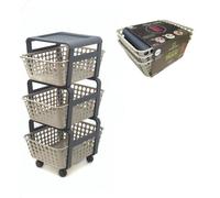 Carrello Modulare con Ruote Slim Plastica 3 Cassetti Ghiaccio 41,5 x 29 x 75 cm
