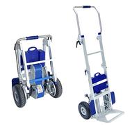 Carrello montascale elettrico pieghevole per sacchi, freni di sicurezza, batteria al litio da 48 V, carichi fino a 170 kg, trasporto in lavatrice, ausilio alla conversione, timone e pala ripiegabili,