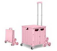 Carrello montascale pieghevole con manico telescopico e ruote silenziose per la spesa, i viaggi e il sollevamento pesante