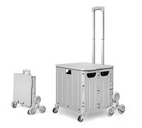 Carrello montascale pieghevole con manico telescopico e ruote silenziose per la spesa, i viaggi e il sollevamento pesante