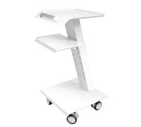 Carrello multifunzione da laboratorio, carrello cosmetico, carrello da parrucchiere, 3 livelli, multi funzione, 3 prese a doppio foro, 8 livelli di altezza regolabili, laboratorio, clinica, salone di