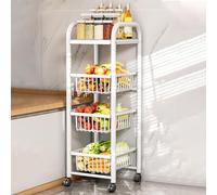 Carrello multifunzione in metallo con maniglia e ruote bloccabili per cucina, bagno, ufficio, design durevole ed elegante
