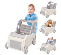 Carrello multifunzione per bambini,Giocattolo Primi Passi con Fune di Stoccaggio e Trazione,4 Modalità di Utilizzo,Stabile,da 10 mesi a 1-2 anni