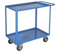 Carrello multiuso 2 piani con bordo in ferro cm80x50xh90 Kg250 per uffici officine magazzini 40F2RV1