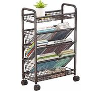 Carrello multiuso a 6 ripiani in metallo con ruote bloccabili, ripiani mobili per ufficio, scuola e soluzioni di archiviazione per la casa