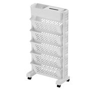 Carrello multiuso - Carrello portaoggetti rimovibile a 5 livelli, scaffale arrotolabile a gradini | Libreria pieghevole multifunzione con grande capacità, carrello multiuso arrotolabile con ampio