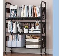 Carrello multiuso con ruote a 360°, libreria mobile, scaffale portaoggetti scorrevole, organizer multifunzionale per la casa
