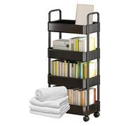 Carrello multiuso con ruote, Carrello portaoggetti con ruote, di utilità mobile, organizzativo con rotelle a 3/4 livelli con maniglia e, carrello portaoggetti multifunzionale p