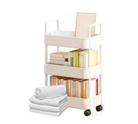 Carrello multiuso con ruote, Carrello portaoggetti con ruote, multiuso su - portaoggetti multifunzionale a 3/4 livelli con maniglia e, carrello multifunzional