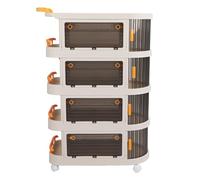 Carrello Multiuso con Ruote di Grande capacità, Organizer Multi-livello con Maniglia per la Cucina del Bagno (4 livelli)
