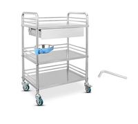 Carrello Multiuso Da Laboratorio Con Cassetti E Ripiani In Acciaio Inox Ruote Silenziose A 360° For, Clinica, Cucina, Salone, Garage, Officina(81 * 50 * 90cm big 3)
