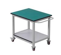 Carrello multiuso in acciaio inossidabile con ruote bloccabili, carrello portaoggetti a 2 ripiani, per magazzini, garage e pulizie, design resistente (140 x 80 x 75 cm)
