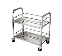 Carrello multiuso in acciaio inox resistente con ruote, ideale per cucine commerciali e uso domestico. Carrello con ruote multifunzione per una facile mobilità e una soluzione di stoccaggio pratica.