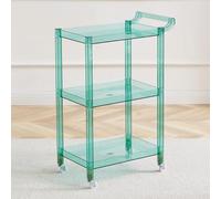 Carrello multiuso in acrilico, a 3 ripiani, con maniglia e 4 ruote, per cucina, soggiorno, sala da pranzo, lavanderia, trasparente, multifunzione, piccoli spazi, per servire