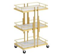 Carrello multiuso in marmo a 3 livelli con ruote, salvaspazio, per casa, soggiorno e hotel, elegante carrello per nizing e esporre oggetti