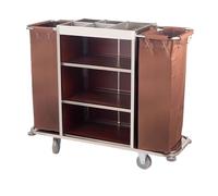 Carrello Multiuso per Pulizia, Carrello Compatto per Servizio, Carrello per Pulizie Hotel con Borse in Tela Rimovibili e Ruote con Blocco per Pulizie di Hotel e Appartamenti,05