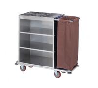 Carrello Multiuso per Pulizia, Carrello Compatto per Servizio, Carrello per Pulizie Hotel con Borse in Tela Rimovibili e Ruote con Blocco per Pulizie di Hotel e Appartamenti,03