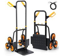 Carrello Multiuso per Salire Le Scale a Mano da 440 libbre Scale impieghi gravosi Pieghevole con Sei Ruote e Maniglia telescopica Nero Arancione