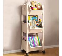 Carrello Multiuso Portariviste e Portagiochi Salvaspazio con Ruote Girevoli a 360°, Carrellino Scaffale Portaoggetti Slim a 3 Ripiani, Ideale per Libri, Riviste, Giocattoli Cerchi un organizer per lib