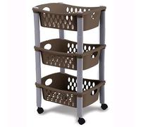 Carrello Otello 3 Piani Grigio/Tortora Cm 30X40X70H Stefanplast