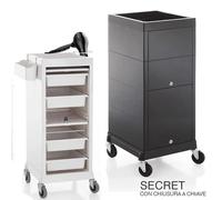 CARRELLO PARRUCCHIERE BARBIERE 4 CASSETTI PORTA ATTREZZI IN PLASTICA XANITALIA SECRET