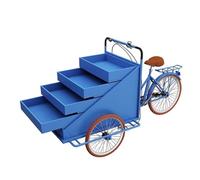 Carrello per alimenti con 4 ripiani espositori, per snack, bevande, caffè, hot dog, con portapacchi