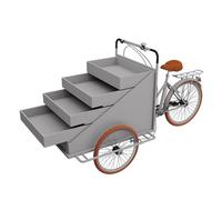 Carrello per alimenti con 4 ripiani espositori, per snack, bevande, caffè, hot dog, con portapacchi