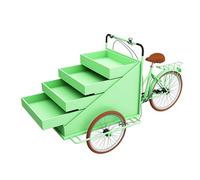 Carrello per alimenti con 4 ripiani espositori, per snack, bevande, caffè, hot dog, con portapacchi