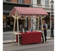 Carrello per alimenti da esterno con tettoia, espositore portatile, cabina per concessioni per mercati ed eventi, facile da installare, design pieghevole resistente e leggero