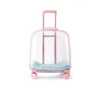Carrello per animali domestici Custodia for trolley for animali domestici Air Box for cani Borsa for cuccioli di trolley da viaggio for animali domestici con capsula trasparente con ruota (Color : Pi