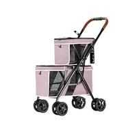 Carrello per animali domestici Passeggino for animali domestici Doppio strato adatto a due cani da compagnia Gatti Carrello pieghevole Passeggino for cani traspirante Carrello for animali domestici (