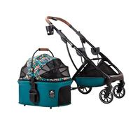 Carrello per animali domestici Passeggino for animali Passeggino for cani pieghevole e staccabile Carrello a quattro ruote Cestino for trasporto animali Mobile for animali domestici (Color : Dark gre